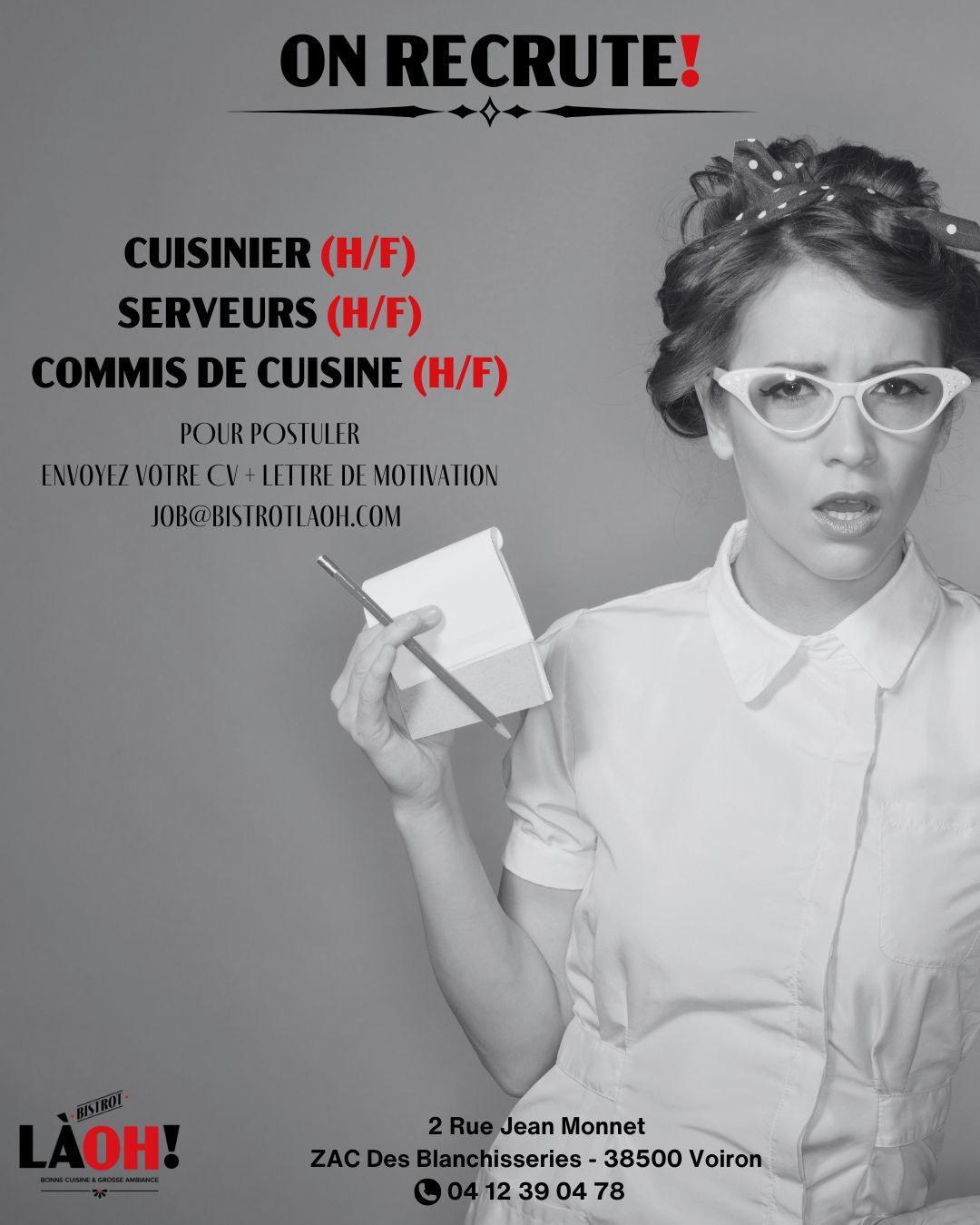 Bistrot LAHO recrute !!!